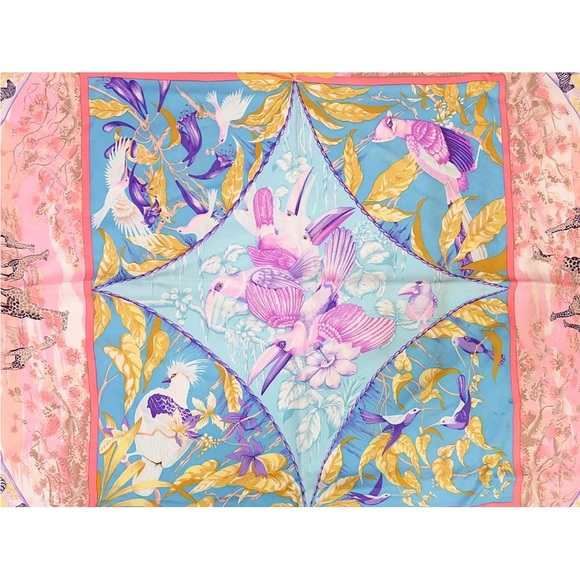 Hermes Pink and Multicolor Silk Scarf - Picture 3 of 16